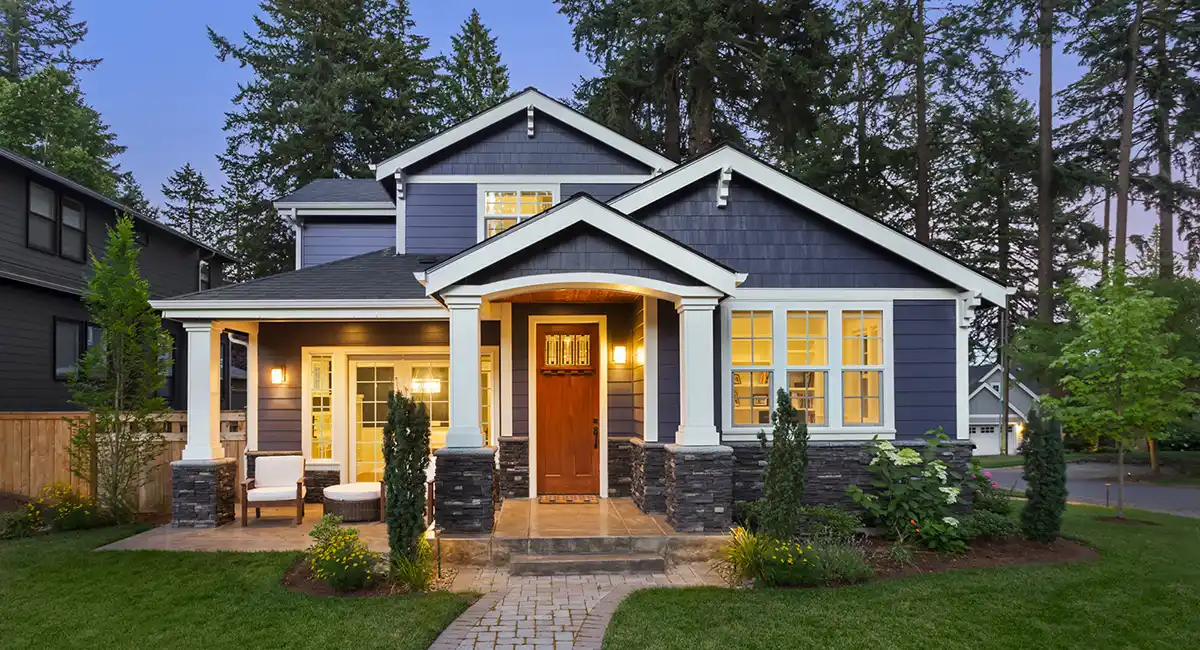 exterior of luxury house 