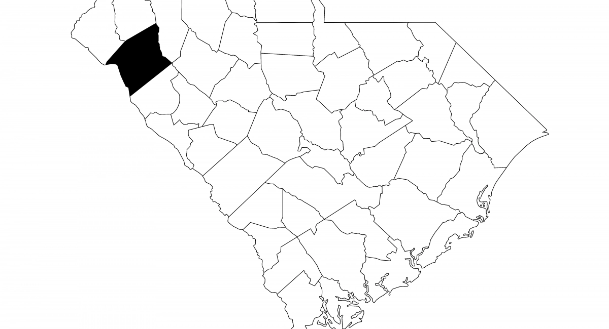 map of south carolina highlighting anderson county